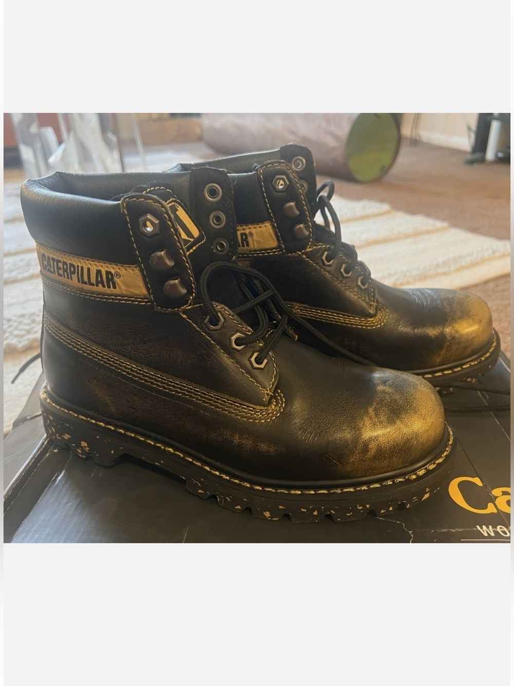 CAT Caterpillar Women’s Hard Toe Boots Gold - Work Appropriate